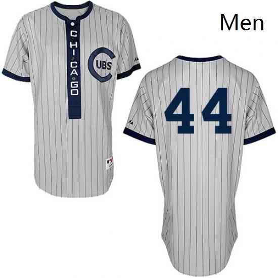 Mens Majestic Chicago Cubs 44 Anthony Rizzo Replica White 1909 Turn Back The Clock MLB Jersey